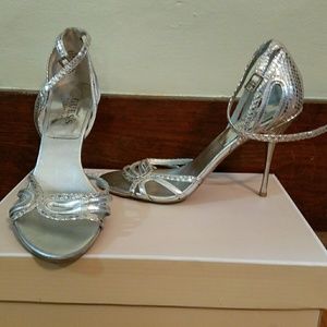 Silver guess heels